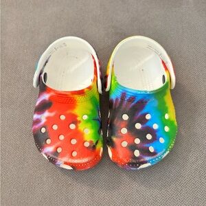 Crocs Colorful Tie-Dye Kids Clogs